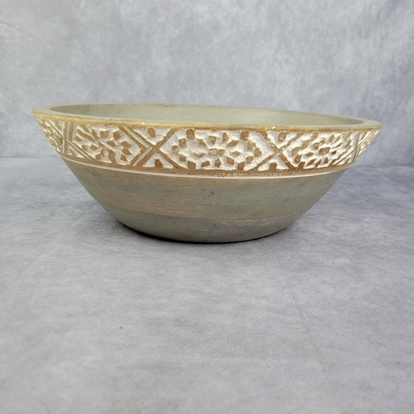 La nicholas Serving Salad Mixing  Large Wood Bowl Natural - Picture 1 of 8
